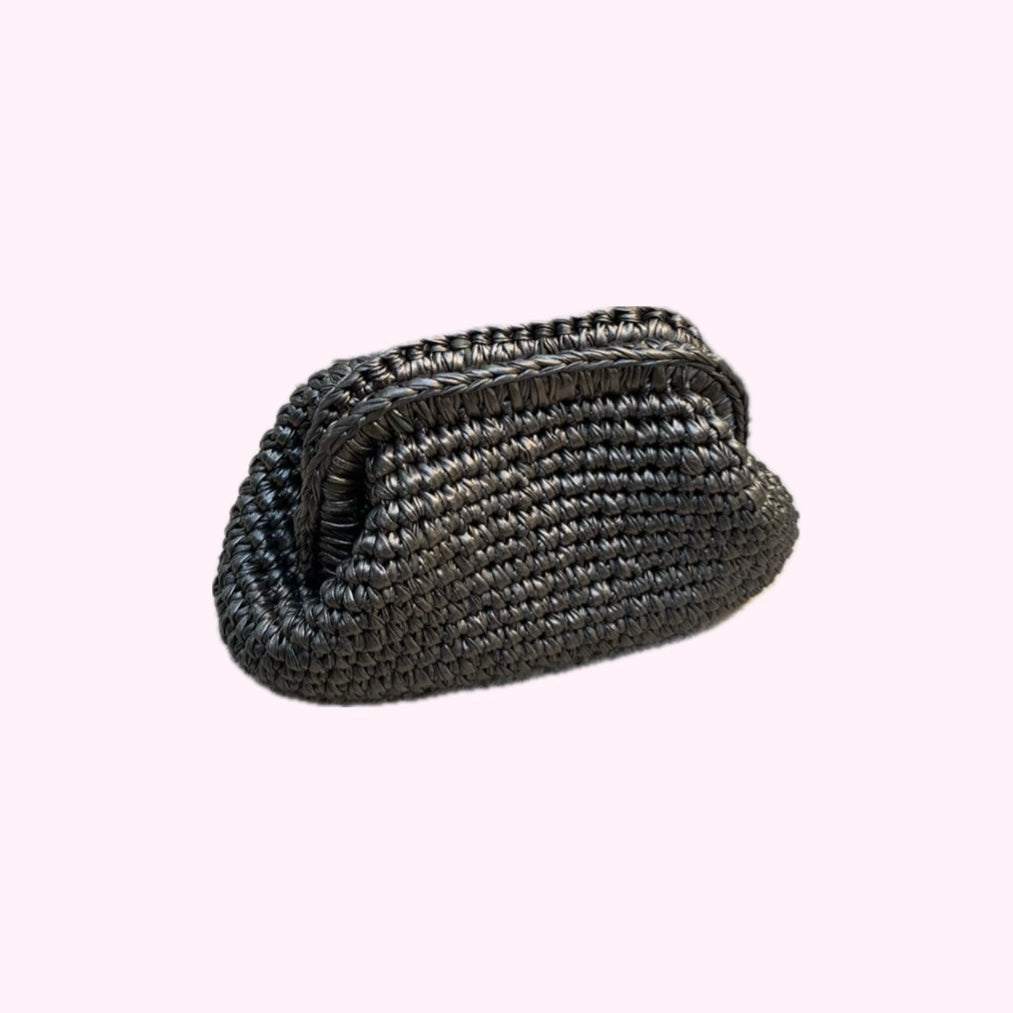 Verdant Gleam Metallic Clutch